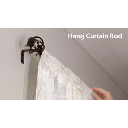 Ivy Bronx Fitts Adjustable 1" Single Curtain Rod & Reviews Wayfair